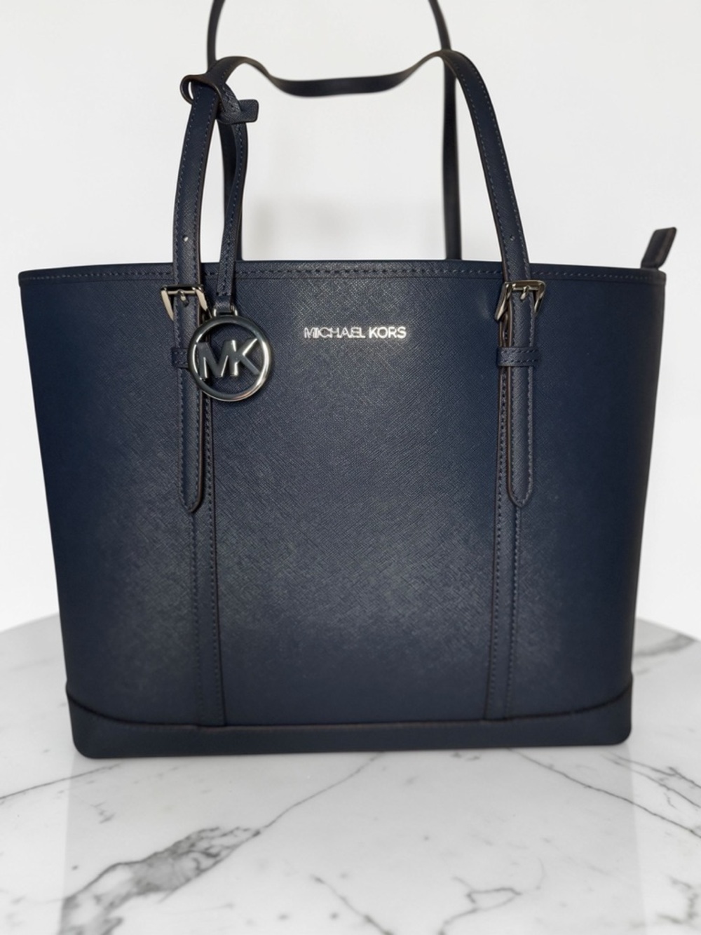 Michael Kors Navy Leather Tote